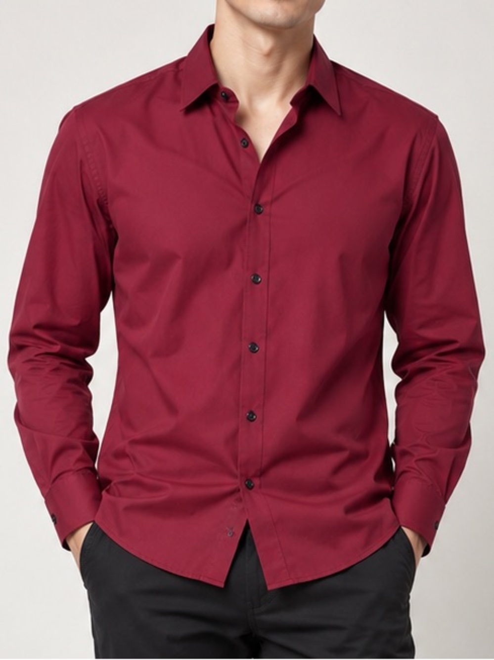 Muse Fath Men's Burgundy Dress Shirt